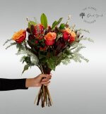 CHRISTMAS ORANGE ROSES BOUQUET